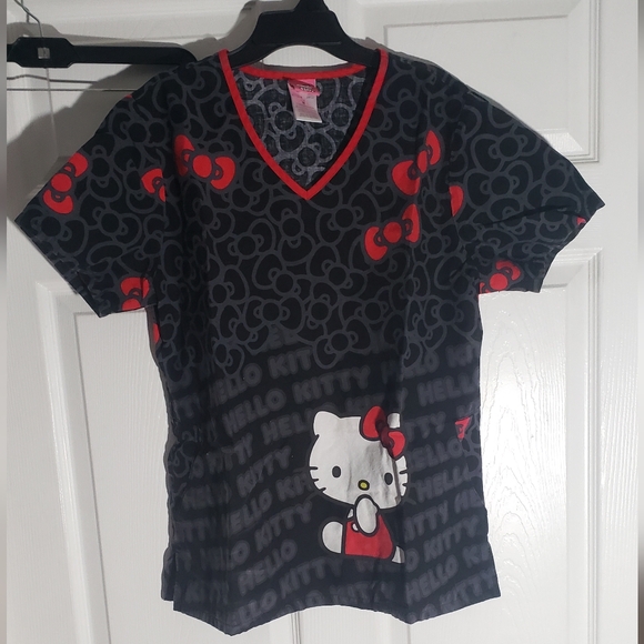 Hello kitty scrub nurse top shirt cotton medium - Picture 1 of 3